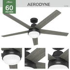 Hunter 53780 Matte Black 60in Aerodyne With Reversible Blades - Matte Black Image 6