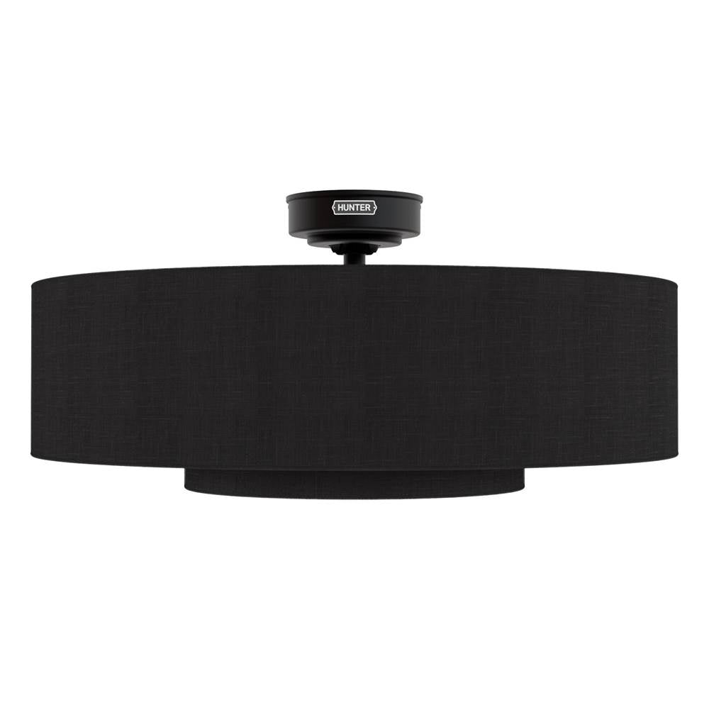 Hunter Brookside 30 Inch Brookside Matte Black Ceiling Fan With Led Light Kit And Handheld Remote