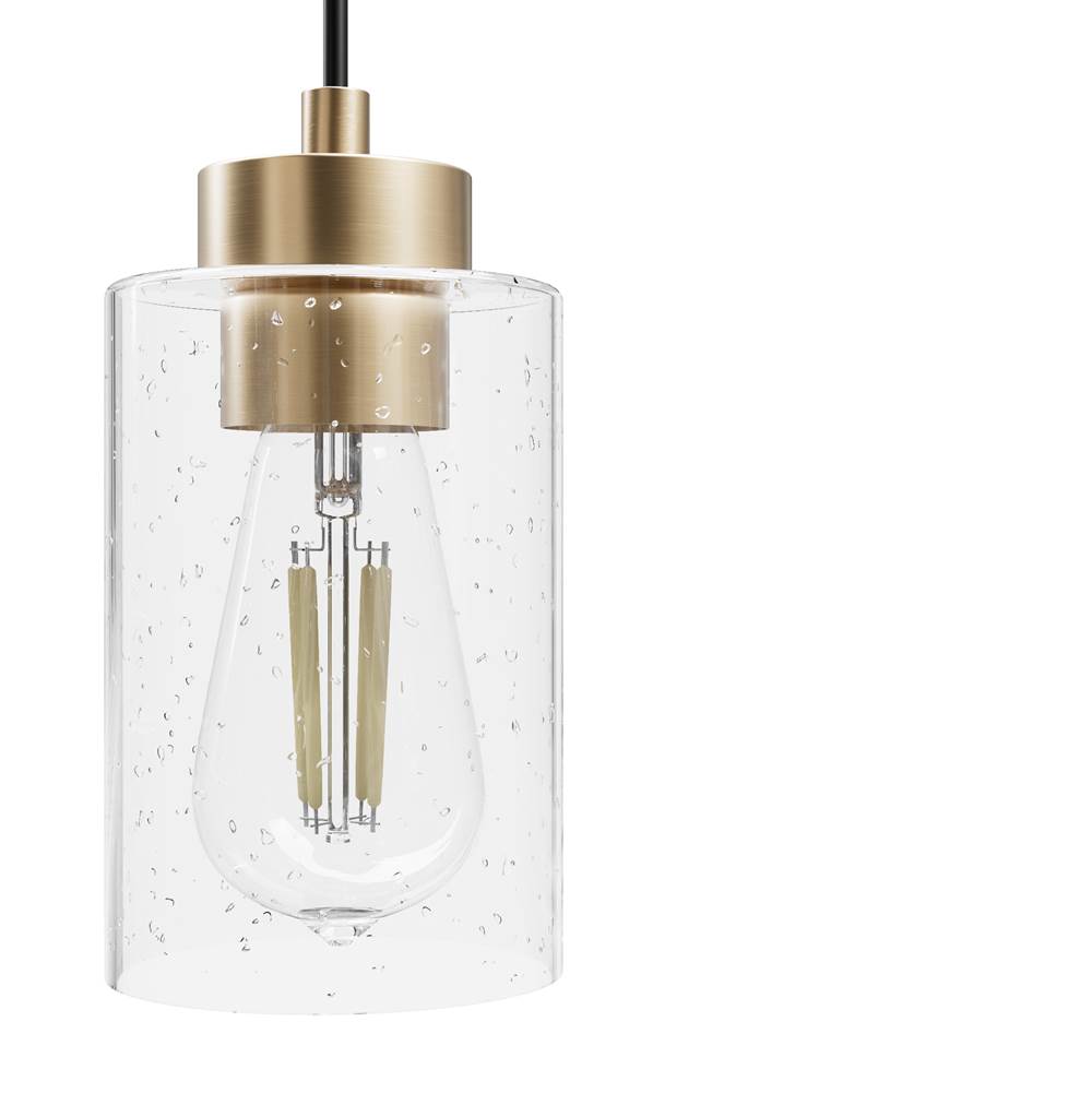 Hunter Hartland Alturas Gold With Seeded Glass 3 Light Cluster Ceiling Light Fixture