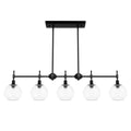 Hunter 19511 Matte Black Xidane Matte Black With Clear Glass 5 Light Chandelier Ceiling Light Fixture Image 1