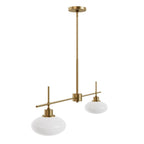 Hunter 13192 Luxe Gold Getty Luxe Gold With Cased White Glass 2 Light Chandelier Ceiling Light Fixture Image 6