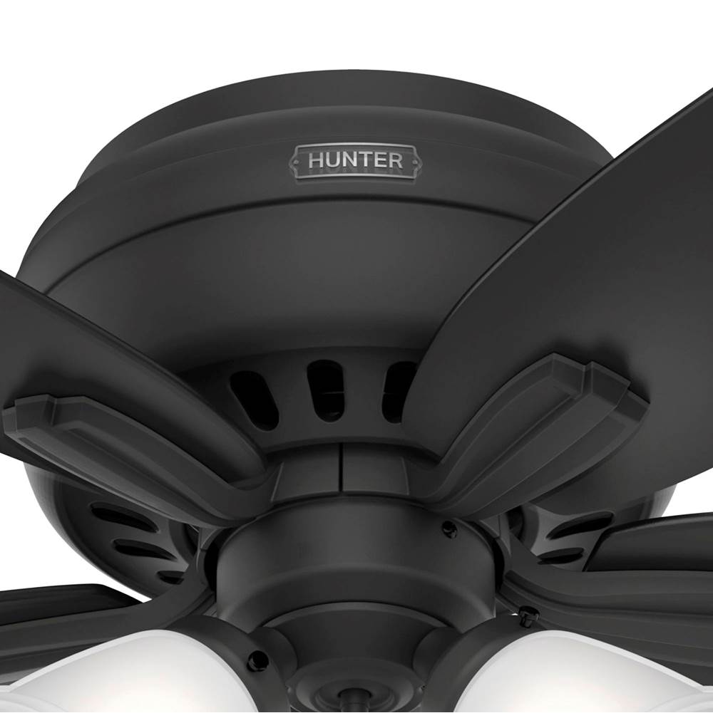Hunter 52393 Matte Black 42 Inch Newsome Matte Black Low Profile Ceiling Fan With Led Light Kit And Pull Chain Image 7