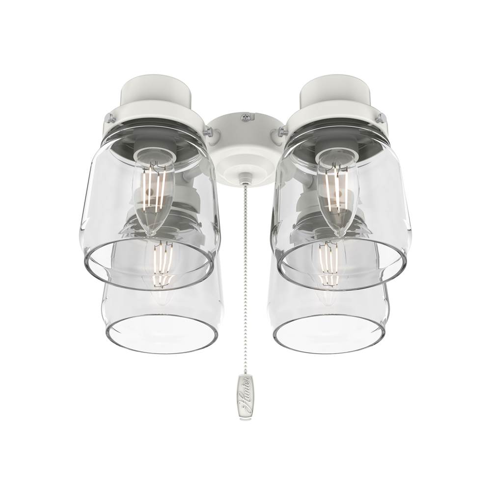 Hunter Original 4 Light Accessory Fitter And Glass, White