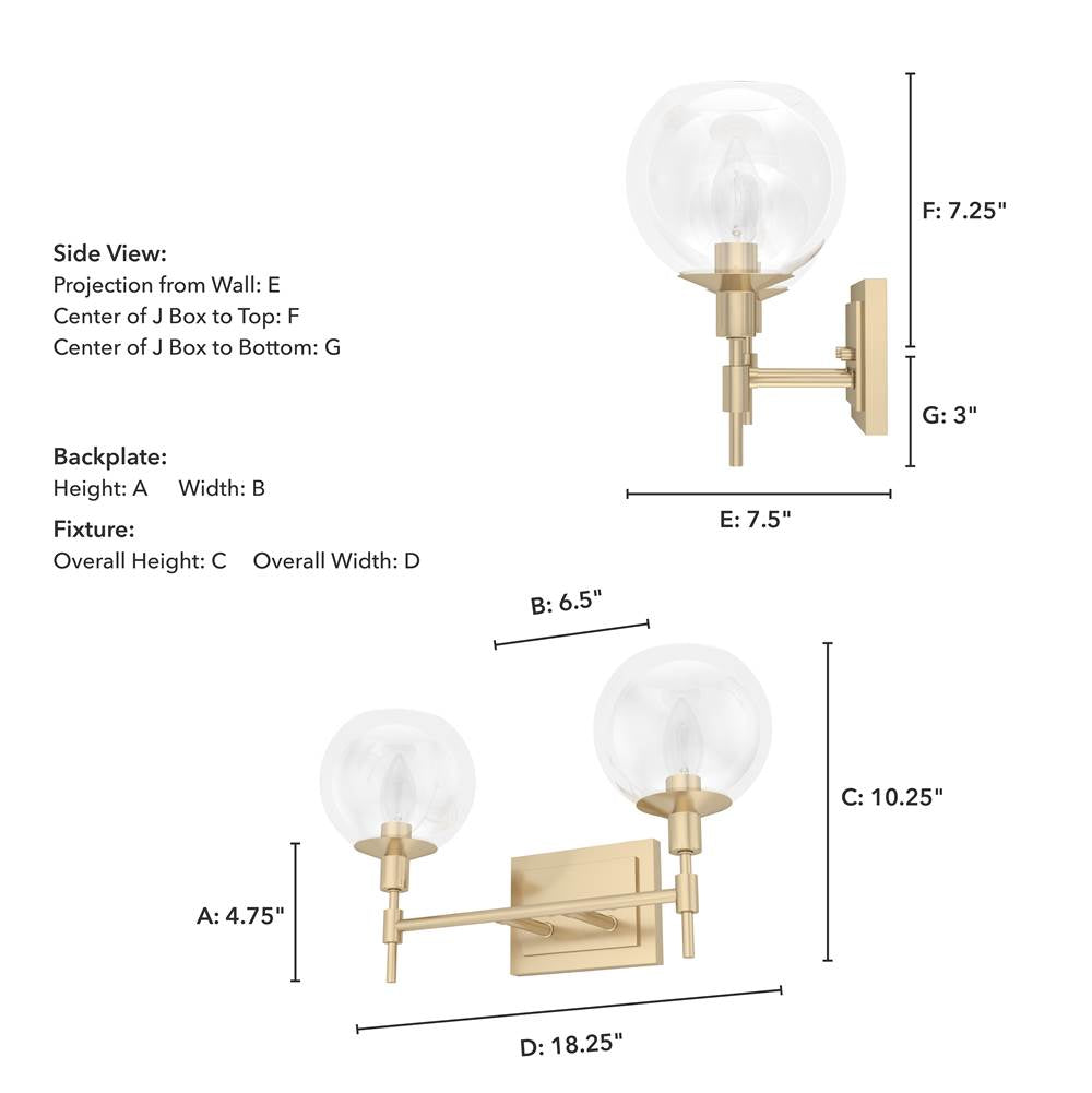 Hunter 19761 Alturas Gold Xidane 2 Light Vanity Image 2