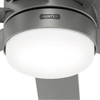 Hunter 52376 Matte Silver 52 Inch Brazos Matte Silver Damp Rated Ceiling Fan With Led Light Kit And Handheld Remote Image 7