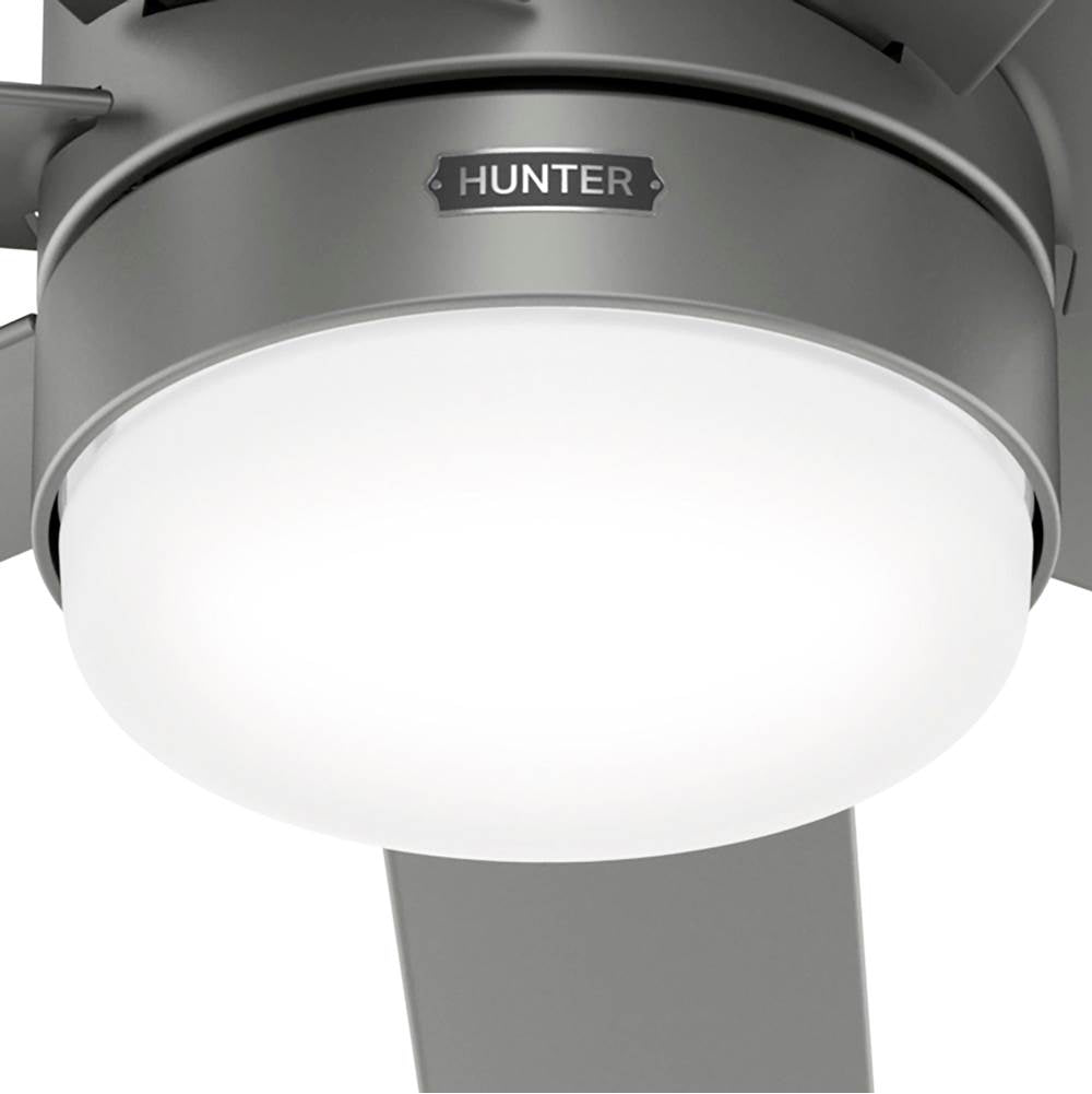 Hunter 52376 Matte Silver 52 Inch Brazos Matte Silver Damp Rated Ceiling Fan With Led Light Kit And Handheld Remote Image 7