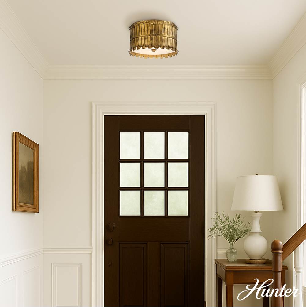 Hunter Valdaz 3 Light Large Flush Gold