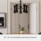 Hunter 19896 Flat Matte Black Hunter Zola Flat Matte Black 10 Light Chandelier Ceiling Light Fixture Image 2