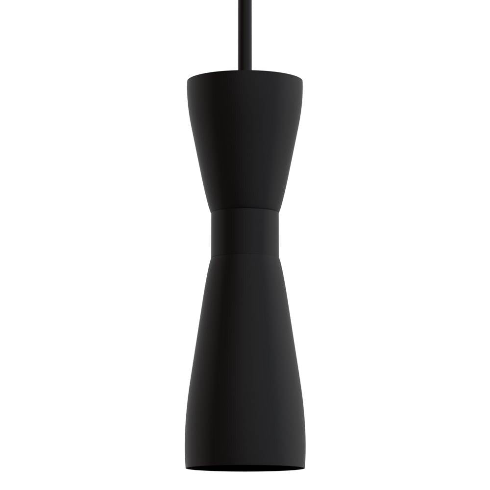 Hunter 19827 Flat Matte Black Hunter Zola Flat Matte Black 1 Light Pendant Ceiling Light Fixture Image 1