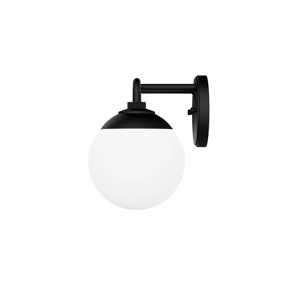 Hunter 45220 Matte Black Hepburn Matte Black With Cased White Glass 2 Light Bathroom Vanity Wall Light Fixture Image 5
