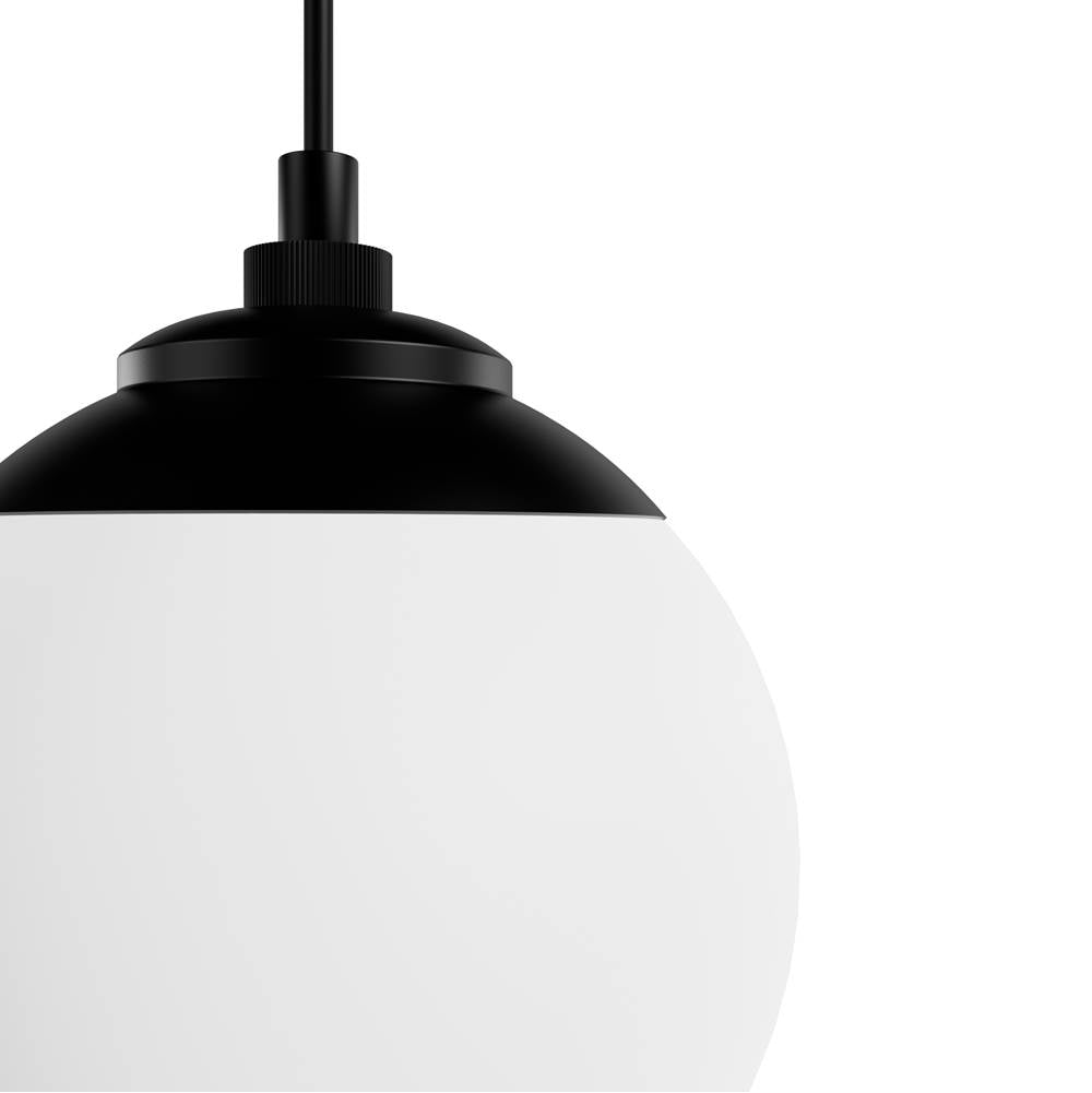 Hunter Hepburn Matte Black With Cased White Glass 3 Light Cluster Ceiling Light Fixture