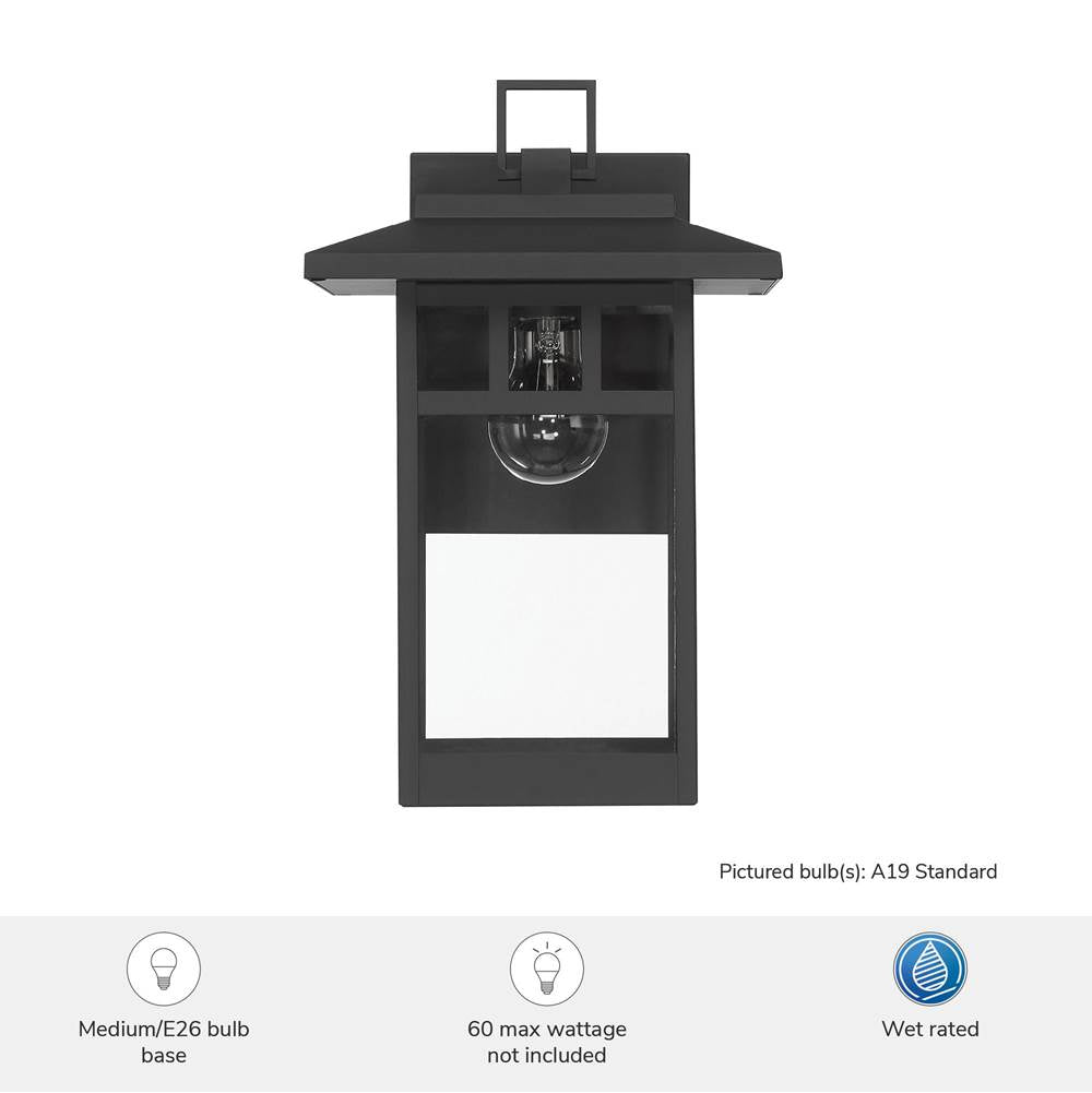 Hunter 46070 Matte Black Hunter Yancy House Matte Black With Clear Glass 1 Light Image 6
