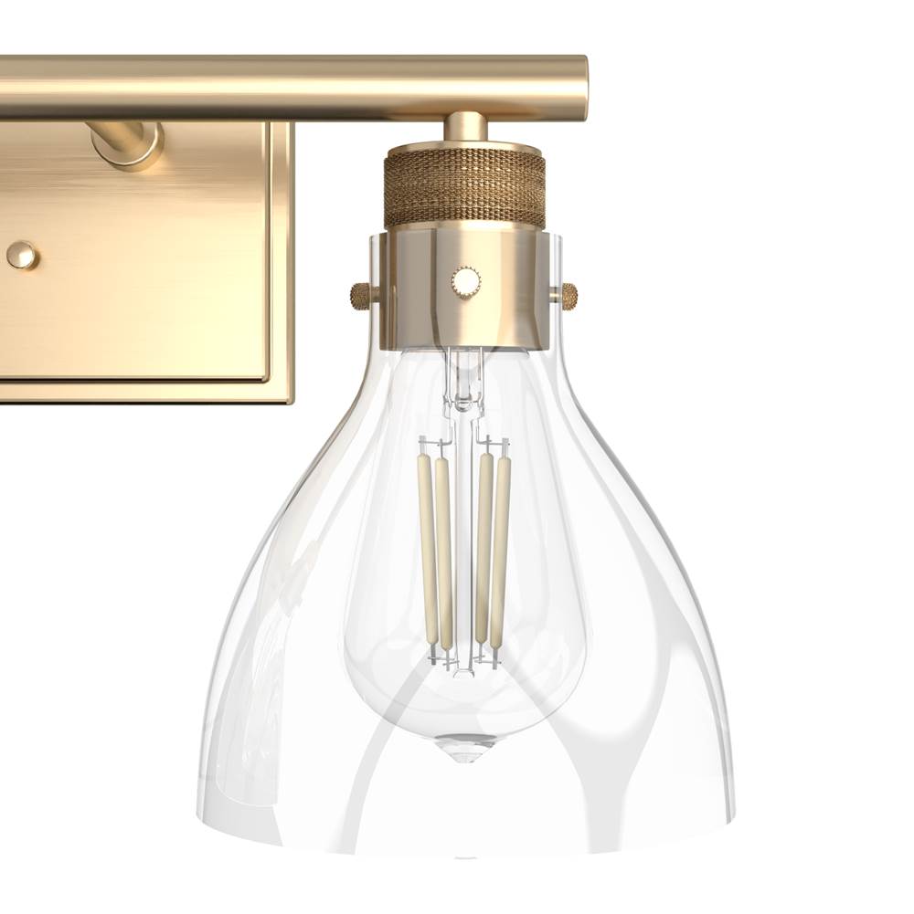 Hunter Van Nuys Van Nuys Alturas Gold With Clear Glass 3 Light Vanity Wall Light Fixture