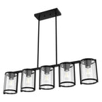 Hunter 48013 Matte Black Astwood Matte Black With Clear Glass 5 Light Chandelier Ceiling Light Fixture Image 7