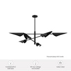 Hunter 48140 Matte Black Merian 6 Light Large Chandelier Black Image 4