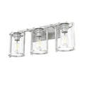 Hunter 48007 Brushed Nickel Astwood Brushed Nickel With Clear Glass 3 Light Vanity Wall Light Fixture Image 1