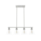 Hunter 48038 Brushed Nickel Van Nuys Brushed Nickel With Clear Glass 4 Light Chandelier Ceiling Light Fixture Image 1