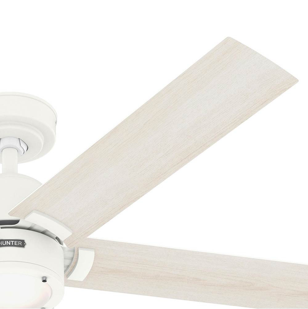Hunter 52851 Fresh White 52 Inch Erling Energy Star Fresh White Ceiling Fan With Led Light Kit And Handheld Remote Image 2