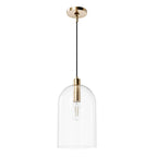 Hunter 45228 Alturas Gold Lochemeade Alturas Gold With Clear Seeded Glass 1 Light Pendant Ceiling Light Fixture Image 1