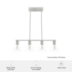 Hunter 48038 Brushed Nickel Van Nuys Brushed Nickel With Clear Glass 4 Light Chandelier Ceiling Light Fixture Image 3