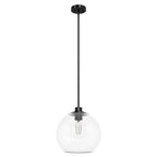 Hunter 19512 Matte Black Xidane Matte Black With Clear Glass 1 Light Pendant Ceiling Light Fixture Image 1