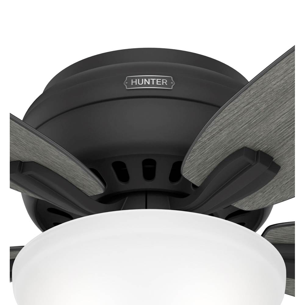 Hunter 52396 Matte Black 52 Inch Newsome Matte Black Low Profile Ceiling Fan With Led Light Kit And Pull Chain Image 8