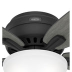 Hunter 52396 Matte Black 52 Inch Newsome Matte Black Low Profile Ceiling Fan With Led Light Kit And Pull Chain Image 8