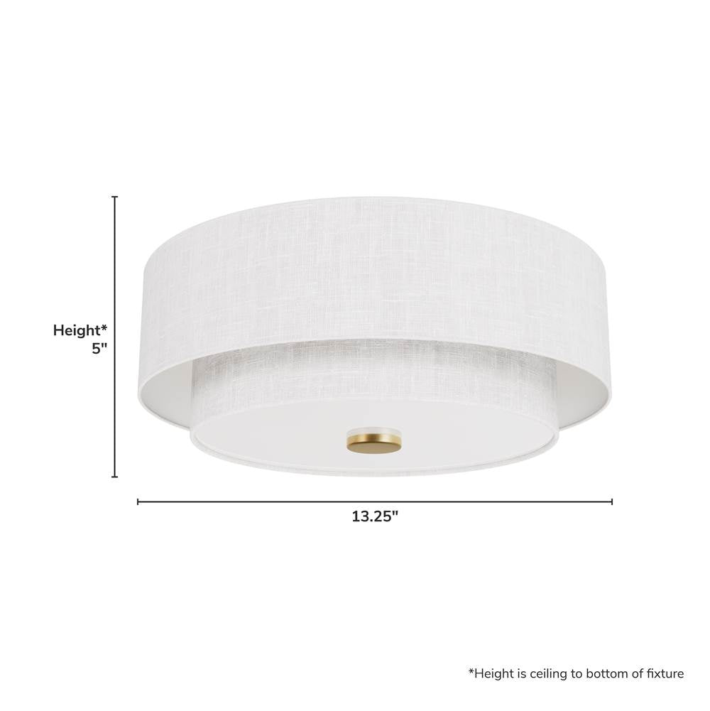 Hunter 48122 Luxe Gold Brookside 2 Light Medium Flush White Image 5