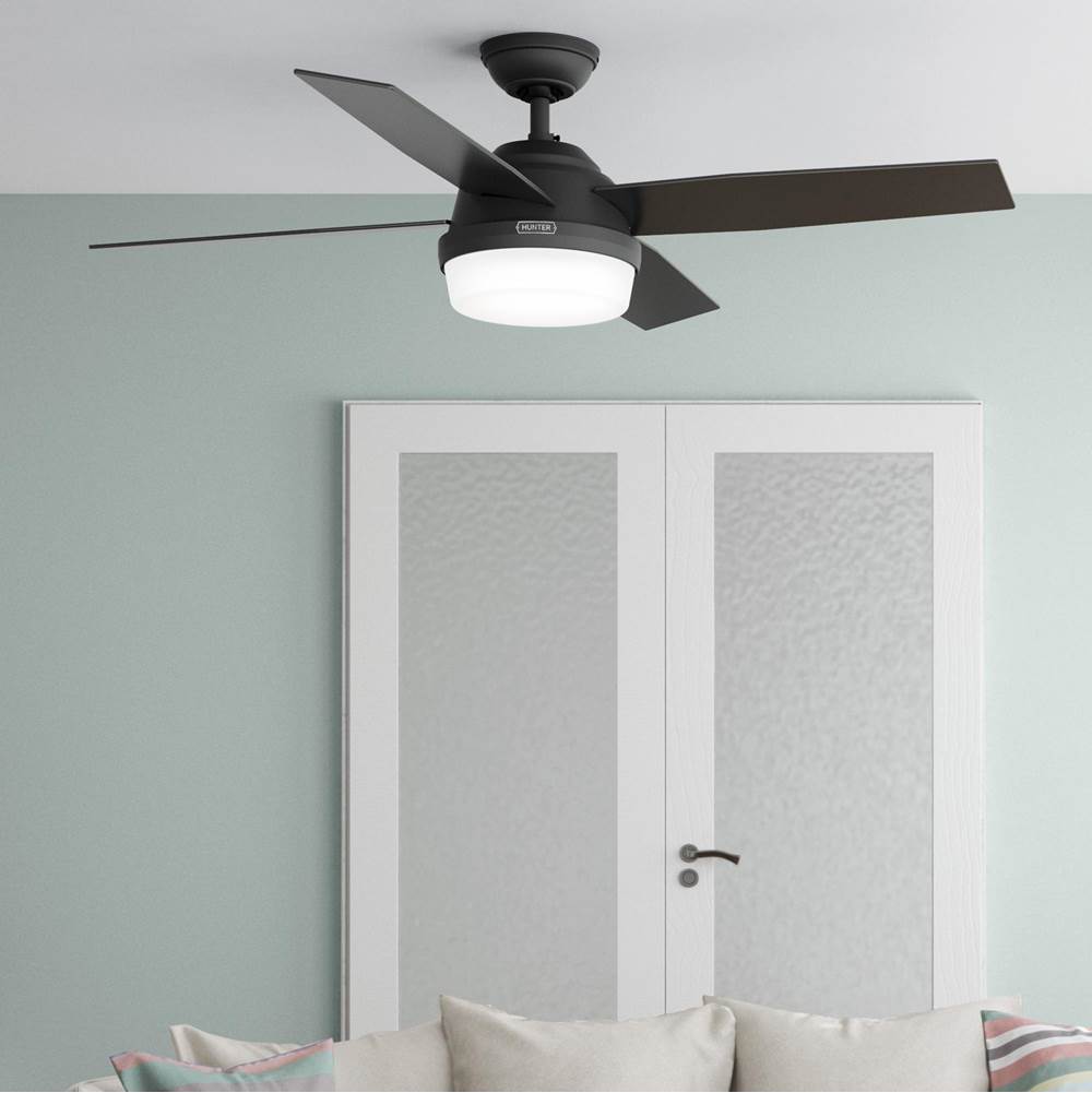Hunter 52388 Matte Black 52 Inch Dempsey Matte Black Ceiling Fan With Led Light Kit And Handheld Remote Image 4
