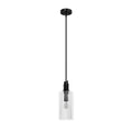Hunter 45224 Matte Black Gatz Matte Black With Clear Fluted Glass 1 Light Pendant Ceiling Light Fixture Image 1