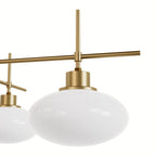 Hunter Getty Luxe Gold With Cased White Glass 4 Light Chandelier Ceiling Light Fixture