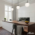 Hunter 19849 Matte Black Hepburn Matte Black With Cased White Glass 1 Light Pendant Ceiling Light Fixture Image 6