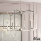 Hunter 19571 Brushed Nickel Zoanne 6 Light Chandelier 30 Inch Image 3