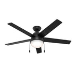 Hunter 52385 Matte Black 52 Inch Anslee Matte Black Ceiling Fan With Led Light Kit And Pull Chain Image 1