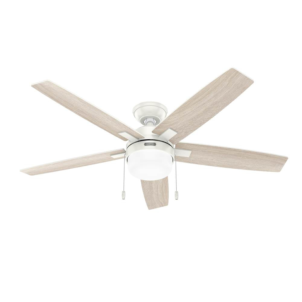 Hunter 52773 Fresh White 52 Inch Anisten Fresh White Ceiling Fan With Led Light Kit And Pull Chain Image 6