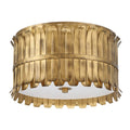 Hunter 48258 Brushed Luxe Gold Valdaz 3 Light Large Flush Gold Image 1
