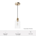 Hunter 45227 Alturas Gold Lochemeade Alturas Gold With Clear Seeded Glass 1 Light Pendant Ceiling Light Fixture Image 2