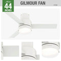 Hunter 51334 Matte White 44'' Gilmour -matte Fresh White Image 1