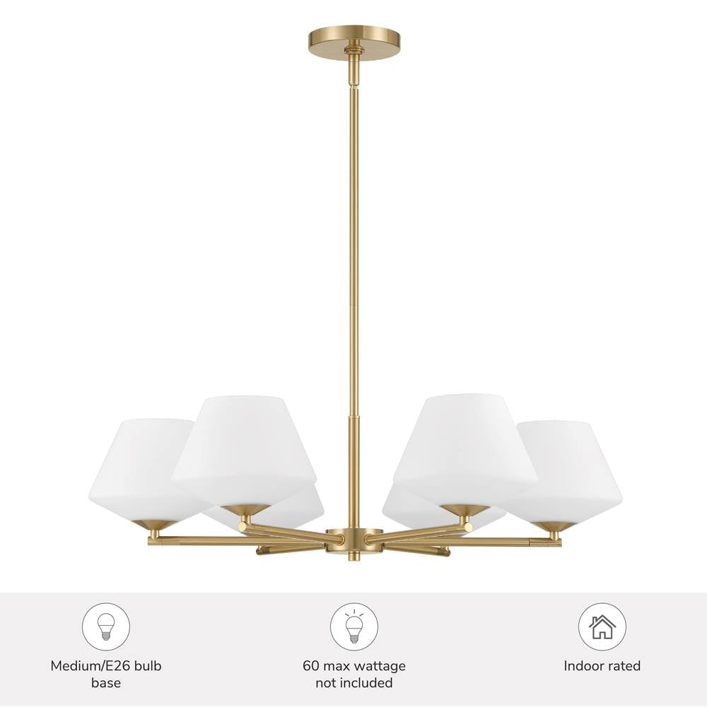 Hunter 48097 Alturas Gold Celestial Valley 6 Light Medium Chandelier Gold Image 3