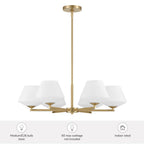 Hunter 48097 Alturas Gold Celestial Valley 6 Light Medium Chandelier Gold Image 3