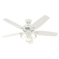 Hunter 53316 Fresh White 52'' Newsome-fresh White-3 Light Image 1