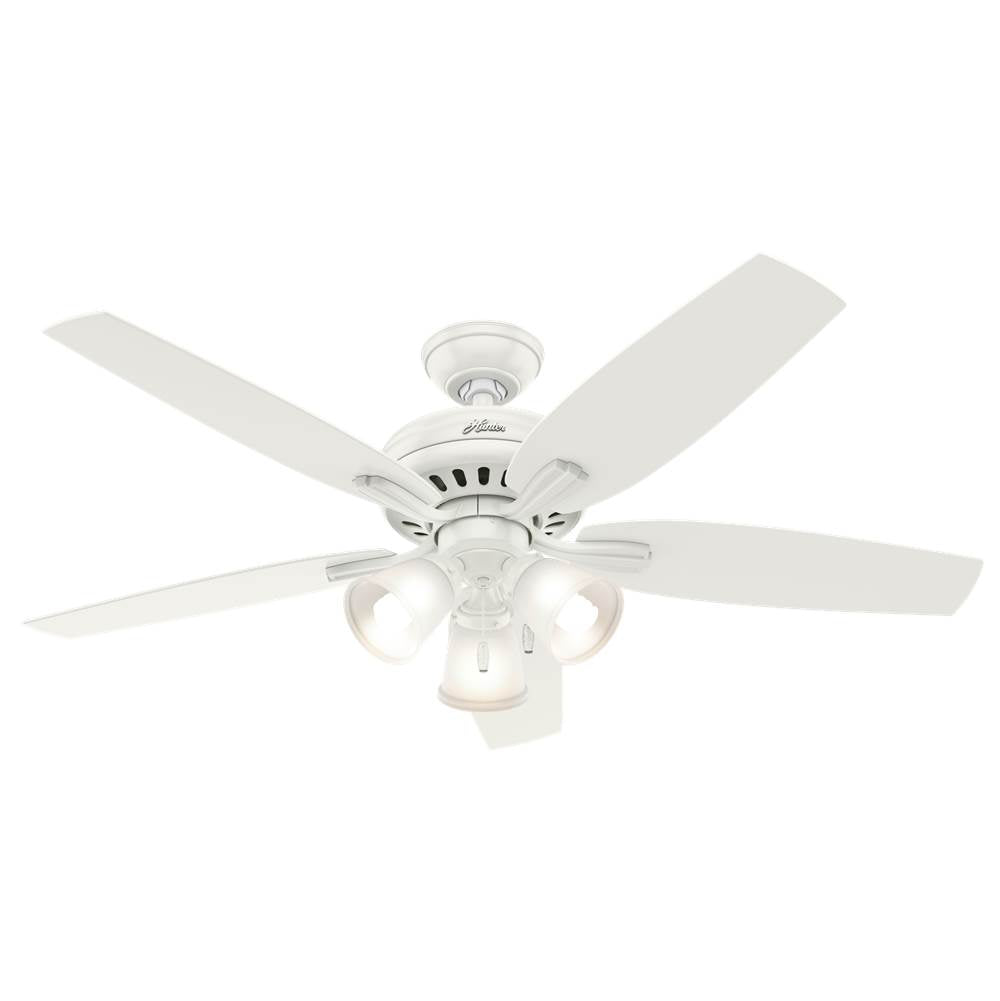 Hunter 53316 Fresh White 52'' Newsome-fresh White-3 Light Image 1