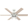 Hunter 52904 Fresh White 52 Inch Fonthill Energy Star Hunterexpress Fresh White Ceiling Fan With Led Light Kit And Handheld Remote Image 1