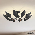 Hunter 48220 Matte Black Hunter Juneway Matte Black 10 Light Large Flush Mount Ceiling Light Fixture Image 7