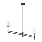 Hunter 13252 Matte Black,Off White Linen Camelia Stem Jasmine Roth 2 Light Linear Chandelier Image 2