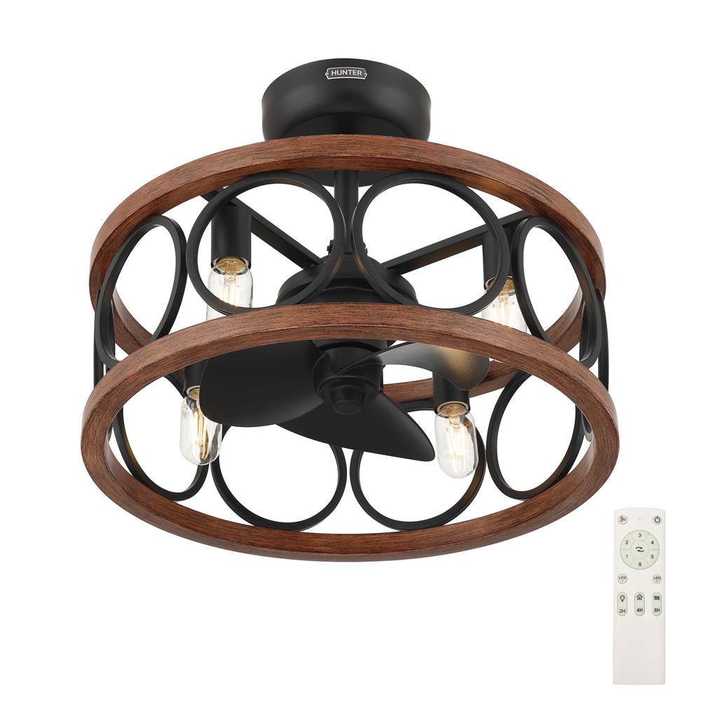 Hunter 50105 Matte Black 22 In Haven Fandelier - Matte Black Image 9