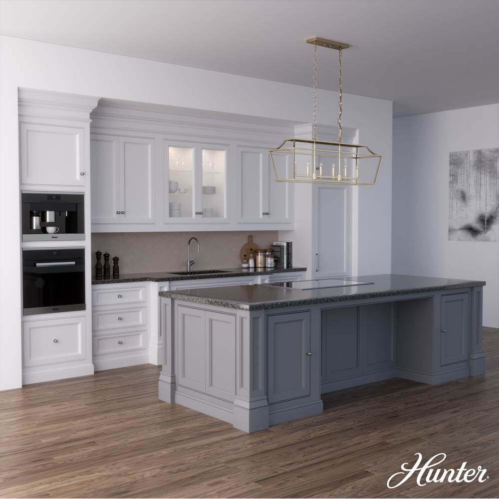Hunter Laurel Ridge Hunter Laurel Ridge Alturas Gold 6 Light Chandelier Ceiling Light Fixture