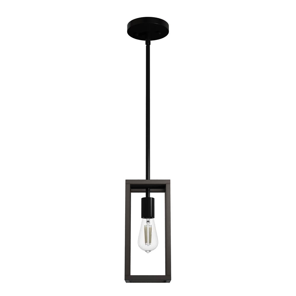 Hunter 19769 Matte Black Hunter Squire Manor Matte Black And Dark Ash  Light Pendant Ceiling Light Fixture Image 1