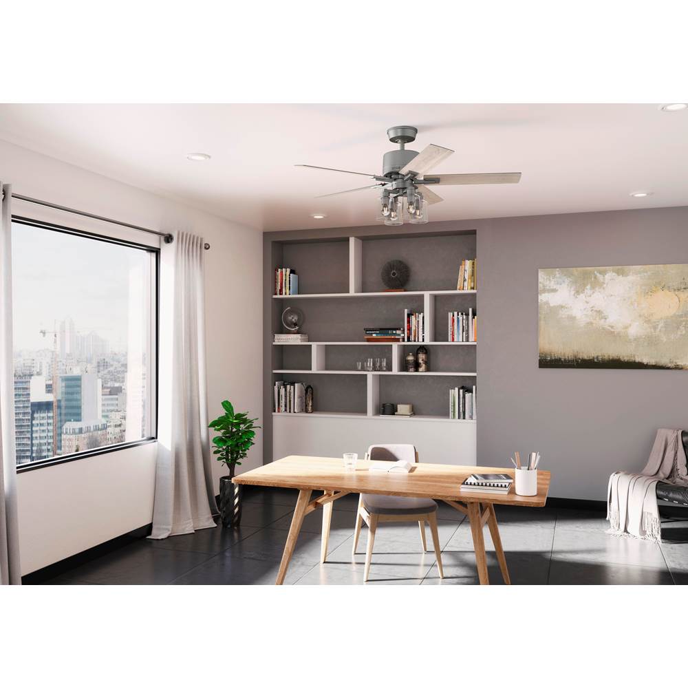 Hunter 52310 Matte Silver 52 Inch Wifi Techne Matte Silver Ceiling Fan With Led Light Kit And Handheld Remote Image 4
