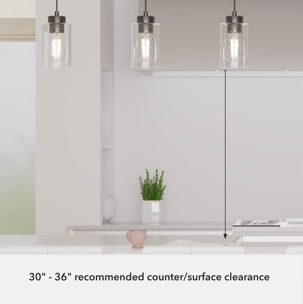 Hunter 13070 Noble Bronze Hartland Noble Bronze With Seeded Glass 3 Light Cluster Ceiling Light Fixture Image 2